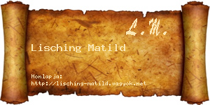Lisching Matild névjegykártya